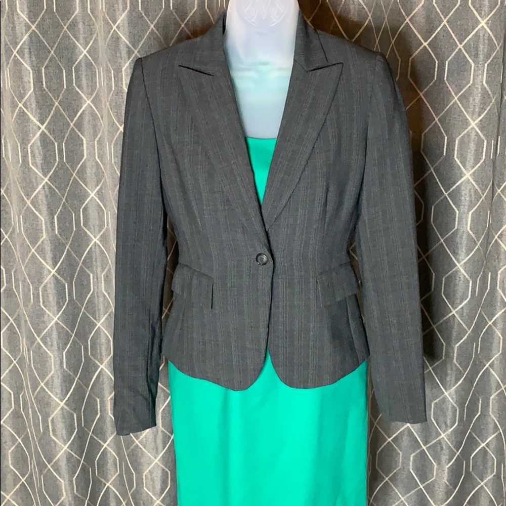 Antonio Melani Charcoal Blazer w/green pinstripe